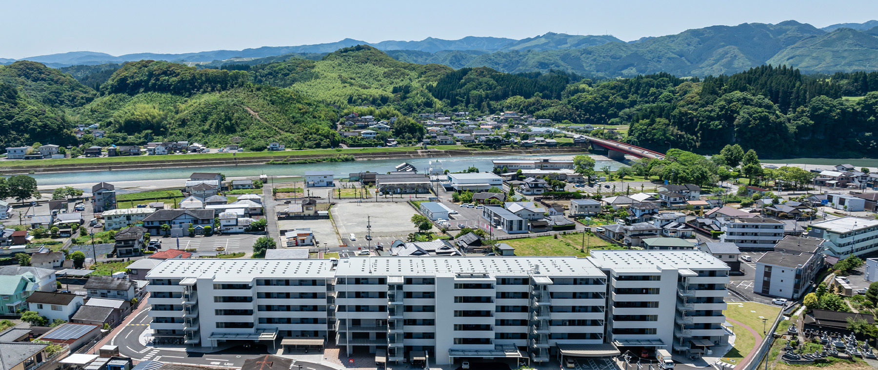 北方向を撮影した航空写真